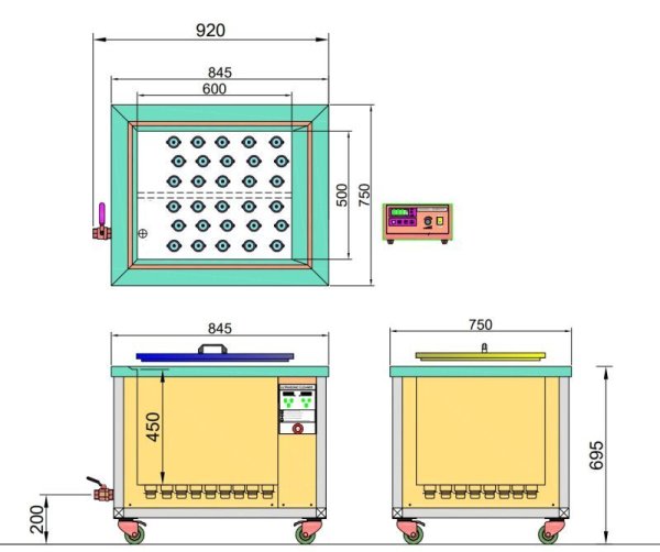 画像5: 【工業用デュアル周波数 135L/28khz/40kHz 超音波洗浄機】 タイマー/ヒーター/パワー調節/超大型洗浄器クリーナー 工業用 (5)