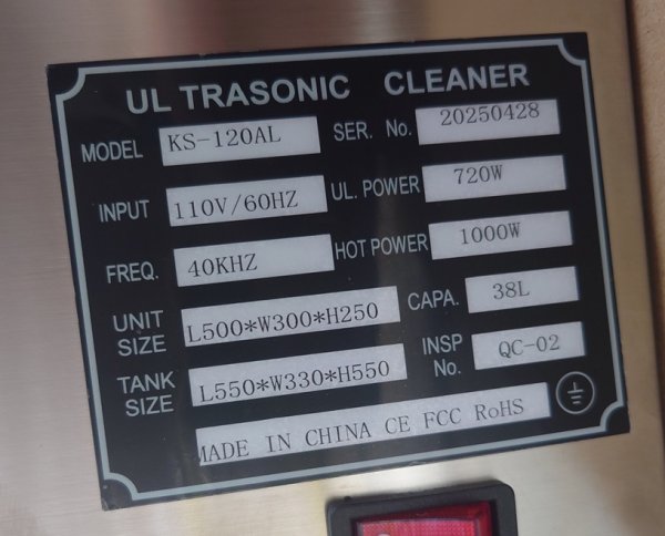 画像5: 新古品30%オフ【工業用デジタル式 38L/40kHz 超音波洗浄機】 タイマー/ヒーター/パワー調節/大型洗浄器クリーナー 工業用 (5)
